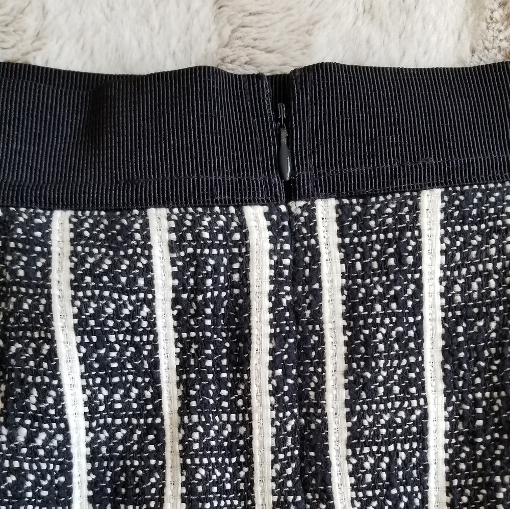 Ann Taylor‎ Petite Blue White Vertical Pin Stripe Skirt 10P - Picture 5 of 8